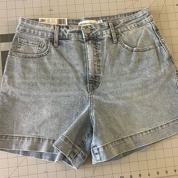 Womens Rebecca Minkoff 90s Short High Rise Relaxed Fit 5" Inseam Blue 8 NWT - Picture 10 of 11